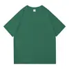 Camiseta Masculina Casual Moda Verão Nova Algodão Puro Gola Redonda Manga Curta Ombro Caído Cor Sólida Pesada Top Mais Vendido