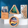 Trofeo de Cristal Creativo de Madera Sólida Personalizado Empleado Destacado Impresión a Color Medalla con Foto Reconocimiento Souvenir Tarjeta de Autorización Personalizado