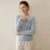 ¡Suave y amigable con la piel! Suéter de invierno para mujer con cuello redondo 100% cachemira pura, jersey de punto de cachemira de cabra de color liso y grueso