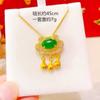Piedra con baño de oro en latón, colgante de candado Ruyi, moda, para damas, candado Palacio de Diamantes, fábrica de joyería para bodas, suministro directo de fábrica