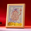 Ornamento de Porta-Retrato de Cabacinha da Sorte Taoísta com Caractere "Fu", Sorte Duradoura e Riqueza Abundante, Ornamento Decorativo de Mesa para Hall de Entrada