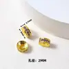 Acessórios de cristal DIY para pulseiras, contas espaçadoras douradas com areia, materiais para joias banhados a ouro cobre e acessórios de cordão feitos à mão