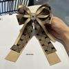 Novo Tecido Xadrez Maillard com Laço Versátil Estilo Britânico Acessórios de Cabelo Adorno Lateral Presilha de Mola com Strass Primavera