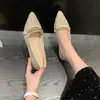 Zapatos Planos 2025 Otoño Nuevo Estilo Zapatos de Punta Fina con Perlas Estilo Hada Pied de Poule Zapatos Suaves para Combinar con Faldas Zapatos de Mujer