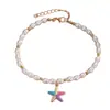 Tornozeleira de Liga de Pérola Dança da Borboleta Ajustável Transfronteiriça Colar Feminino Design Simples Nicho Franja Tornozeleira de Praia Feminina