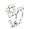 Anillo abierto para mujer, dulce, pequeño, fresco, perla sintética, doble capa, joyería, aspecto personalizado, buscando fábrica, anillo de cobre vivo, vivo