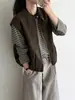 Chaleco Estilo Motociclista Beishan Tongshu de Piel Sintética para Mujer, Chaqueta sin Mangas Casual Elegante Holgada para Otoño H27141