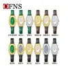 Reloj para Mujer Ofns Retro Ovalado Madreperla Nicho Correa de Cuero Reloj de Cuarzo Alto Valor Lujo Ligero Resistente al Agua Reloj para Mujer