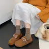 Sapatos Birkenstock com sola grossa e salto escondido feminino 2026 outono novo estilo não cansa os pés Birkenstock de sola reta sapatos casuais mocassins feminino