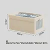 Caja de Almacenamiento de Tela Oxford con Ventana, Contenedor Grande de Tela con Tapa para Ropa y Artículos Varios en la Sala de Estar