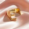 Anillo de letras con forma de estrella europea y americana, joyería hipster galvanizada en oro real, 26 letras mayúsculas en inglés, anillo abierto para dedo índice