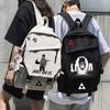Mochila doble de guerra pamish, anime periférico, moda japonesa, para estudiantes de secundaria y primaria, mochila escolar de gran capacidad para hombres y mujeres.