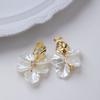 Aretes de Concha de Flor de Verano Femeninos Nicho Aretes Únicos Temperamento Suave Aretes de Alta Gama Plato para Incienso de Mosquitos