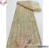 Encaje Francés Retro Bordado con Lentejuelas Densely Embroidered Lace Fabric Encaje de Lentejuelas Nupcial