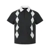 Gola de malha Fair Isle com trama de losangos camisa polo falsa de duas peças masculina verão novo estilo temperamento solta casual top feminino moderno