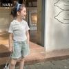 Ropa para Niños Yojia Camiseta con Capucha para Niñas Ropa de Verano 2024 Nuevo Estilo Coreano Casual Manga Corta Delgada Tops de Manga Corta para Niños