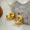 Europa y Estados Unidos transfronterizo oro de 18 quilates clip de oreja ancho forma de C doble aro sin agujero en la oreja clip de oreja simple Joker pendientes de Amazon joyería