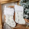 Decorações de Natal Novas Transfronteiriças Meias de Natal Flocos de Neve Lantejoulas Douradas Prateadas Arranjo Festivo para Crianças Sacolas de Presente