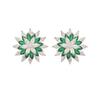 Pendientes de aguja de plata s925 de lujo ligero de alta gama elegantes que combinan con todo, circonita brillante tridimensional de doble capa giratoria de girasol