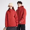 Nuevo Traje de Montañismo Tres en Uno para Exteriores Cálido Impermeable Cortavientos para Hombres y Mujeres con Forro Extraíble Bloque de Color