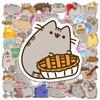 50 peças de adesivos de gato gordo adesivos de grafite decorativos à prova d'água de desenho animado fofo para notebook skate copo de água