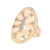 Anillo de dedo índice coreano con gema blanca incrustada para desear anillo de oro plata joyería de cabello de una generación flores huecas