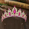 Corona de Novia Transfronteriza Colorida Diadema de Pedrería Corona de Aleación Barroca Accesorios para Vestido de Novia Accesorios para el Cabello Princesa