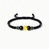 Pulseira de Contas da Sorte com Mantra de Seis Caracteres em Ouro Puro 999, Pulseira Trançada de Obsidiana, Ano do Zodíaco, Atacado de Fábrica