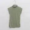 Coreia do Sul Dongdaemun Novo Colete Sem Manga Slim-fit Stretch Modelador Gola Alta Sexy Camisa Top para Peito Feminino Verão