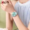Nuevo Reloj de Cuarzo Oufani con Correa de Acero, Alto Valor Estético, Reloj de Pulsera Casual, Calendario Simple, Resistente al Agua, Patrón de Sol Romano, Reloj para Mujer al por Mayor