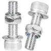 Tornillos de Acero Inoxidable 304 de Cabeza Cilíndrica con Enchufe Hexagonal Juego de Tuercas Antiaflojamiento Combinación de Perno con Arandela Plana de Cabeza Cóncava M3M4M5