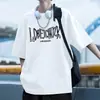 Estudantes do Ensino Fundamental e Médio Conjunto de Moda Americana High Street de Verão Camiseta Pesada Adolescentes Manga Curta Calça Longa Conjunto Fresco de Duas Peças