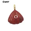 Wt-P2054 Forma de Abanico Forma de Concha Piedra Preciosa Colorida Zirconia Incrustada Accesorios Colgante Pendientes Collar Hecho a Mano DIY