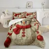 Kit de Textil para el Hogar Navideño con Impresión Digital Cepillada Temu/Jit Transpirable Agradable al Tacto Colcha Funda de Almohada Fábrica de Origen