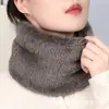 Bufanda de Cuello Grueso de Cachemira con Forro de Forro Polar de Color Puro para Otoño e Invierno, Bufanda de Cuello Suave, Cálida y a Prueba de Viento, Bufanda Unisex