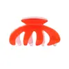 Pinza de Garra Hueca de Tres Puntas Color Sólido Brillante Pinza de Tiburón Grande de Color Contrastante Macaron Accesorio Simple Versátil para Peinar el Cabello Venta al por Mayor