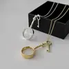 Estilo Coreano Artesanía Pesada Diseño de Nicho Moda Lupa Collar Estilo Blogger Coreano Estilo Ins Collar de Moda Versátil
