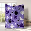 Manta de franela temática de Halloween con estampado digital, exclusiva para ventas transfronterizas, disponible para envío directo de artículos individuales, adecuada para siestas en la oficina y uso con aire acondicionado