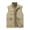 Chaleco outdoor transfronterizo para hombre, nuevo chaleco holgado multibolsillos para pesca, fotografía, ropa de trabajo, chaqueta chaleco casual para hombre