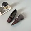 Versión de Cuero Suave~Zapatos de Estilo Francés para Mujer con Aumento Oculto de Altura, Hermosos y Cómodos Zapatos de Ballet, Zapatos Mary Jane Retro de Punta Cuadrada Negros