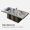 Nova mesa de centro em pedra estilo chinês e conjunto de chá, mesa de chá integrada moderna e conjunto de cadeiras para uso doméstico, escritório, varanda e sala de estar