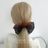 Goma para el pelo de cuadros color café azul coreano, estilo universitario Otoño e Invierno, con relleno de algodón, lazo, cuerda para el pelo, accesorios para el pelo, tocado