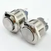 Botón Metálico de 19mm Cabeza Alta/Plana Interruptor de Botón de Arranque de Restablecimiento Automático Pin C Interruptor Metálico Impermeable