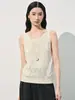 Nuevo Top de Punto sin Mangas de Seda para Mujer de Verano, Camiseta Jacquard de Seda de Manga Corta, Blusa Elegante y con Estilo al por Mayor