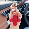 Taladro de arcilla para cerámica taladro completo trébol de la suerte llavero diamante exquisito llavero para llave de coche paquete simple colgante tienda de fábrica