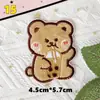 Parches de Bordado Autoadhesivos Lindos de Conejo y Oso con Temática de Comida para Scrapbooking DIY, Bordado de Computadora, Parches Decorativos y Apliques de Tela - Al por Mayor para Ventas Transfronterizas