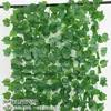 Decoração de trepadeira artificial transfronteiriça com folhas verdes, folhas artificiais, trepadeira verde, trepadeira de flor de plástico, cobertura de tubo, folha verde para ar condicionado