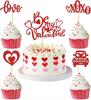 Tarjeta de decoración para tarta de cumpleaños de San Valentín, muy vendida en Amazon, con temática de boda y postres XOXO