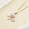 Suministro exclusivo transfronterizo de Amazon de collares con colgante de mariposa de acero inoxidable esmaltado, joyería colorida con goteo de aceite de la fábrica de origen