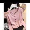 Cardigã de tricô color-block estilo coreano para mulheres, nova coleção de outono de 2026, modelagem solta estilo coreano, emagrecedor, elegante e doce, casaco suéter moderno